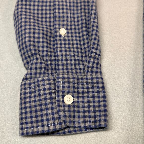 Vineyard Vines Shirt Mens XSmall Blue Gray Whale Shepherds Check Plaid Flannel - Picture 9 of 12